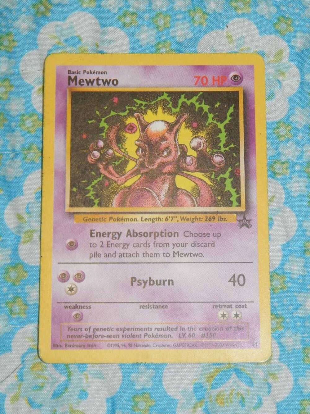 Vintage WOTC Pokemon Mewtwo Black Star Promo Trading Card 14 LV. 60 #150